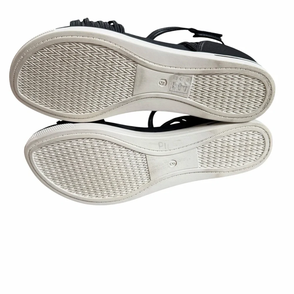 Eileen Fisher Strappy Sandals Size 9 Black Leather Shea Open Toe Sporty
